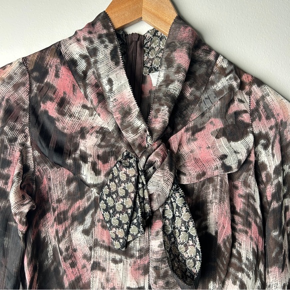 Byron Lars Beauty Mark Designer Sample NWTs Pink and Black Women's Blouse Size 2 - Picture 3 of 10